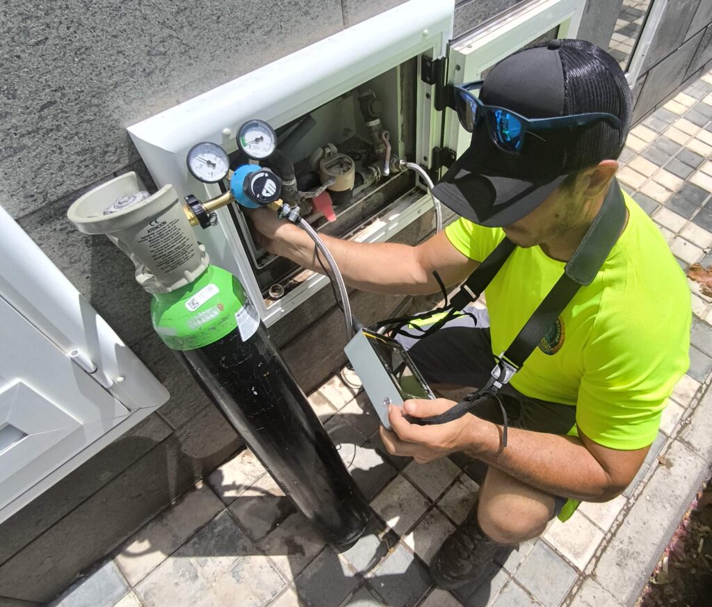 detección con gas traza